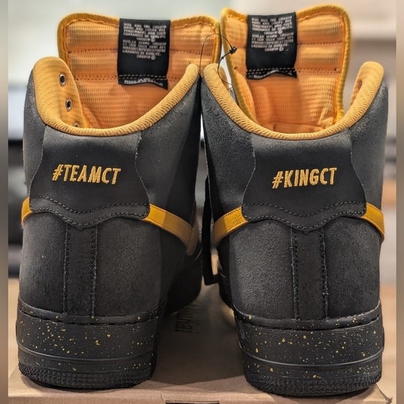 NikeiD Custom High-Top Sneakers - Black/Yellow - US 12 - Picture 2 of 7